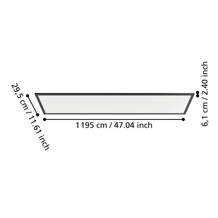 Eglo - Panneau LED en saillie LED/33W/230V 2700/4000/6500K 120x30 cm noir