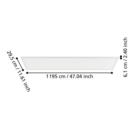 Eglo - Panneau LED en saillie 33W/230V 2700/4000/6500K 120x30 cm blanc