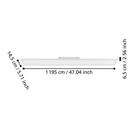 Eglo - Panneau LED de surface LED/28W/230V 2700/4000/6500K 120x15 cm blanc