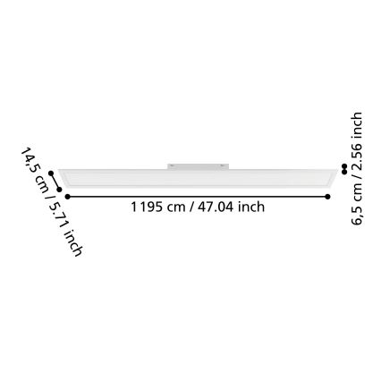 Eglo - Panneau LED dimmable en saillie/28,3W/230V 2700-6500K 120x15 cm blanc + télécommande