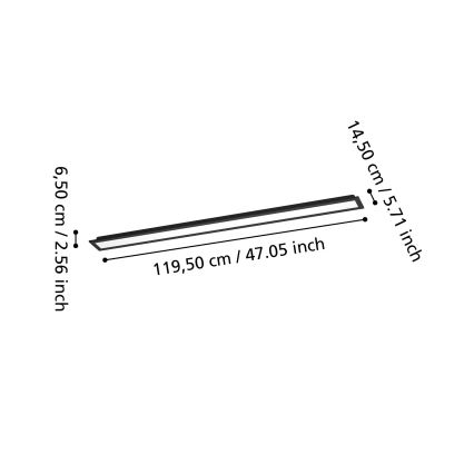 Eglo - Panneau LED RGBW dimmable à montage en surface LED/28W/230V 2700-6500K 120x15 cm noir