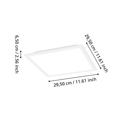 Eglo - Plafonnier LED RGBW dimmable LED/14W/230V 2700-6500K 30x30 cm blanc