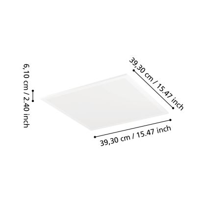 Eglo - Plafonnier LED RGBW dimmable LED/19W/230V 2700-6500K 40x40 cm blanc