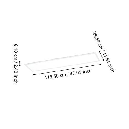 Eglo - Panneau LED RGBW dimmable en saillie LED/34W/230V 2700-6500K 120 x 30 cm blanc