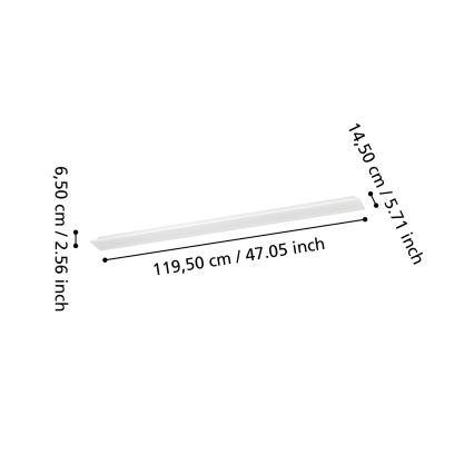 Eglo - LED RGBW dimmable panneau LED en applique/28W/230V 2700-6500K 120x15 cm blanc