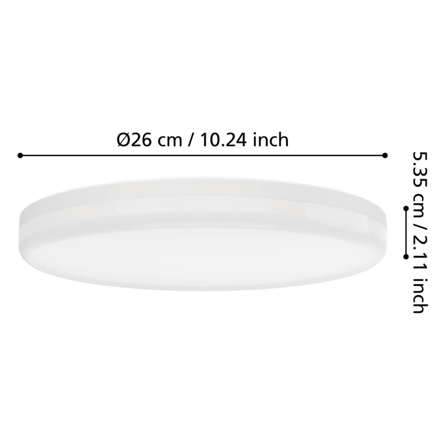 Eglo - Plafonnier LED pour salle de bains LED/16,5W/230V 2700/4000/6500K Ø 26 cm IP54 blanc