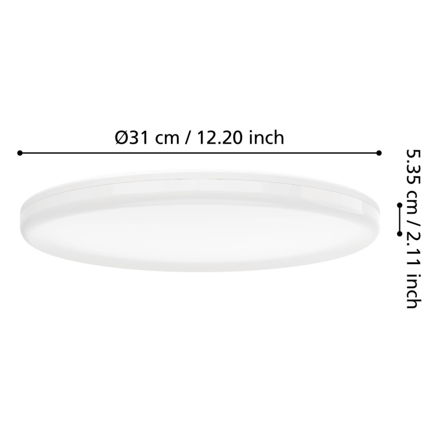 Eglo - Plafonnier LED pour salle de bains LED/20W/230V 2700/4000/6500K Ø 31 cm IP54 blanc