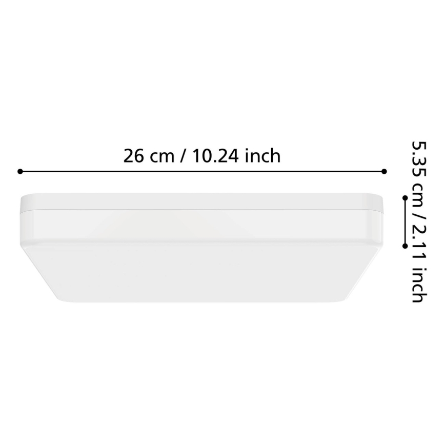 Eglo - Plafonnier LED pour salle de bains LED/16,5W/230V 2700/4000/6500K 26x26 cm IP54 blanc