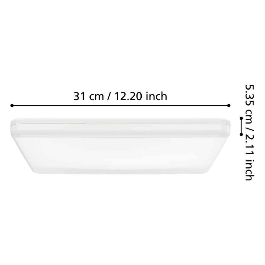 Eglo - Plafonnier LED pour salle de bains LED/20W/230V 2700/4000/6500K 31x31 cm IP54 blanc