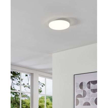 Eglo - Plafonnier LED pour salle de bains avec capteur de mouvement, 20 W, 230 V, 2700/4000/6500 K, Ø 31 cm, IP54, blanc