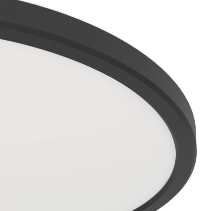 Eglo - Plafonnier LED de salle de bains, 16,4 W, 230 V, Ø 30 cm, IP54, noir