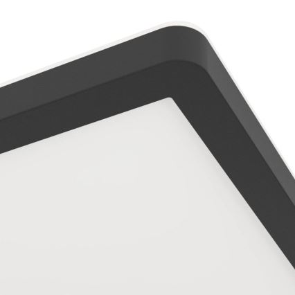 Eglo - Plafonnier LED pour salle de bains, 16,4 W, 230 V, 29x29 cm, IP54, noir