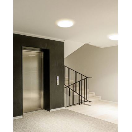 Eglo - Plafonnier LED pour salle de bains, 20,2 W / 230 V, Ø 39 cm, IP54, blanc