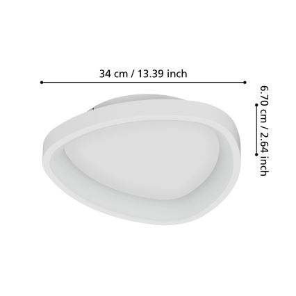 Eglo - Plafonnier à intensité variable LED/12W/230V 2700-6500K blanc + télécommande