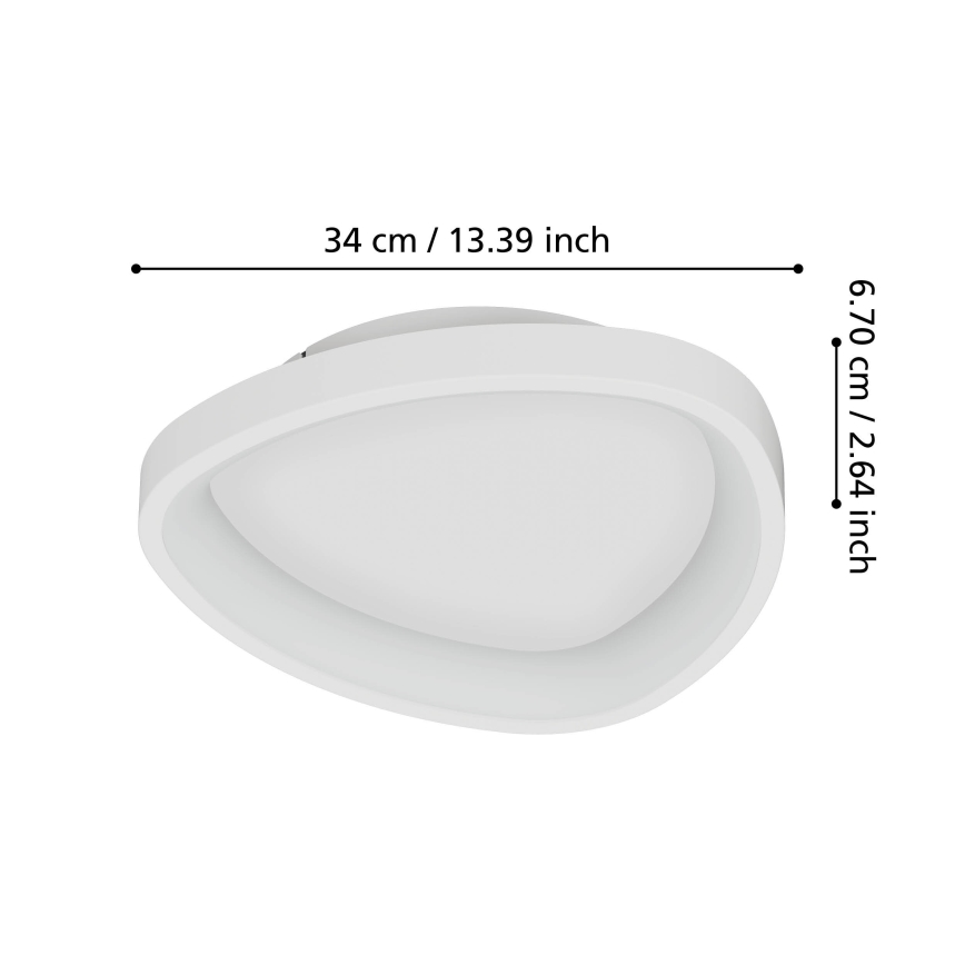 Eglo - Plafonnier à intensité variable LED/12W/230V 2700-6500K blanc + télécommande