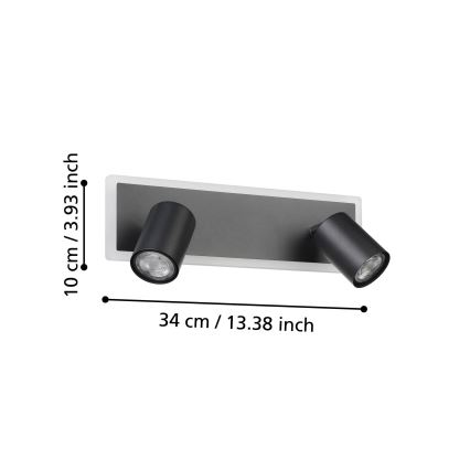 Eglo - Spot LED/12W/230V noir