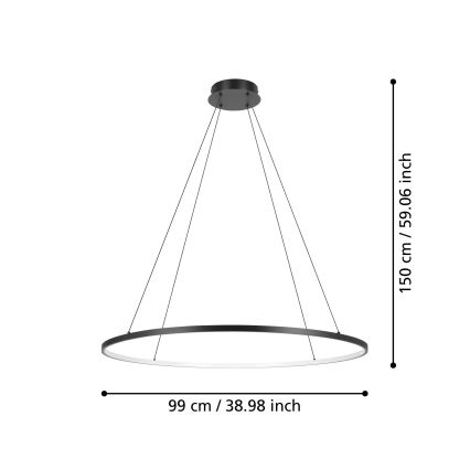 Eglo - Suspension filaire à intensité variable LED/40W/230V 2700-6500K noir + télécommande