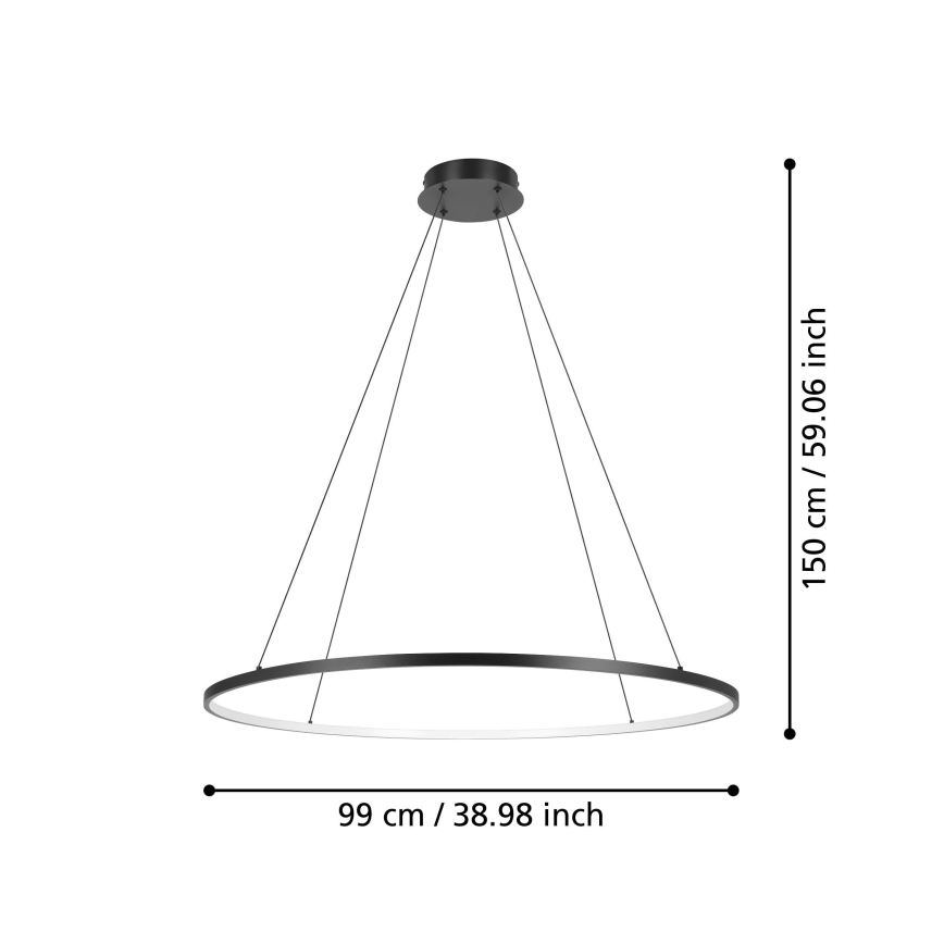 Eglo - Suspension filaire à intensité variable LED/40W/230V 2700-6500K noir + télécommande