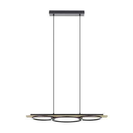 Eglo - Suspension LED dimmable sur câble 2xLED/12,5W/230V+LED/15,5W 3000K beige/noir
