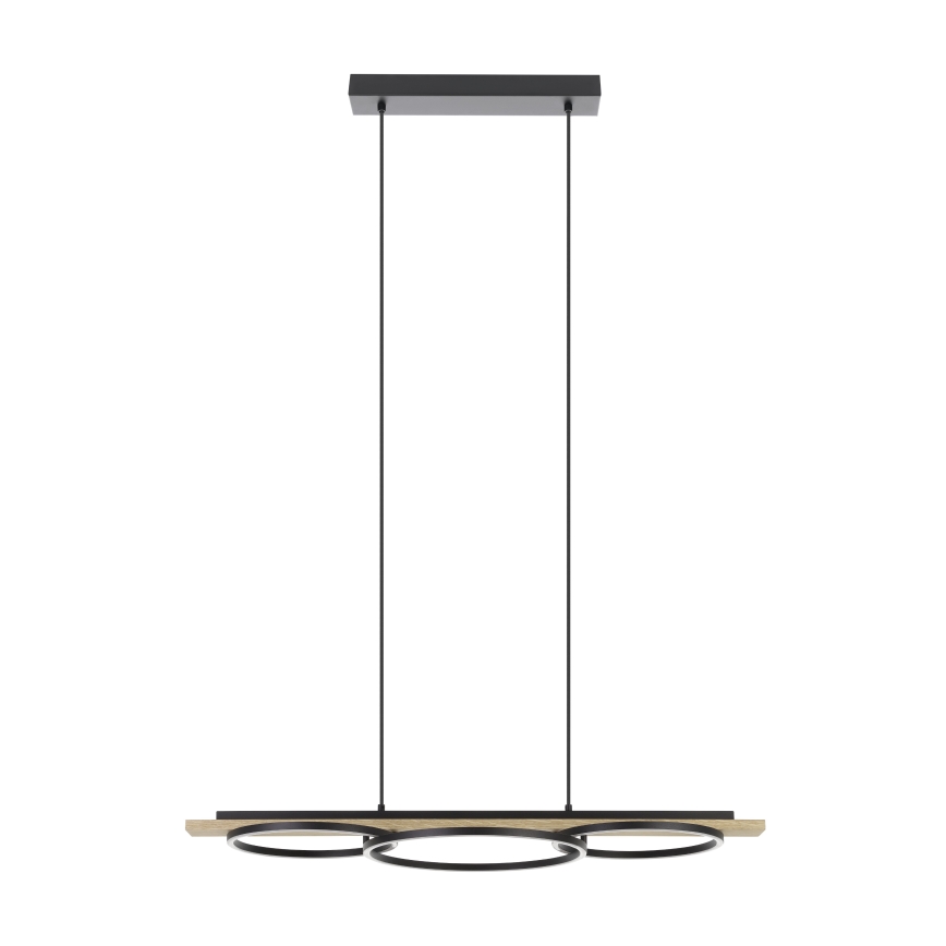 Eglo - Suspension LED dimmable sur câble 2xLED/12,5W/230V+LED/15,5W 3000K beige/noir