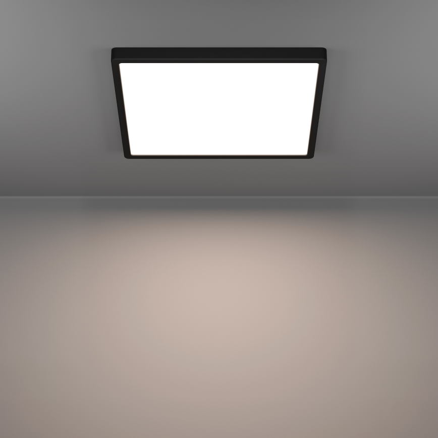 Eglo - Plafonnier LED RGBW dimmable pour salle de bains, 17,8 W / 230 V, 2700–6500 K, Ø 39,9 cm, IP44, noir