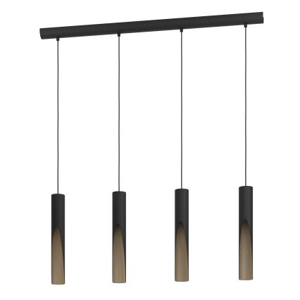 Eglo - Suspension filaire LED 4xGU10/4,5W/230V 3000K noir/marron