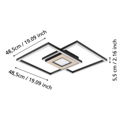 Eglo - Plafonnier LED dimmable 2xLED/17W/230V +LED/4,2W 2700-6500K + télécommande