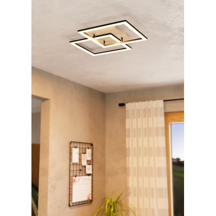 Eglo - Plafonnier à intensité variable 4xLED/32W/230V 2700-6500K marron/noir
