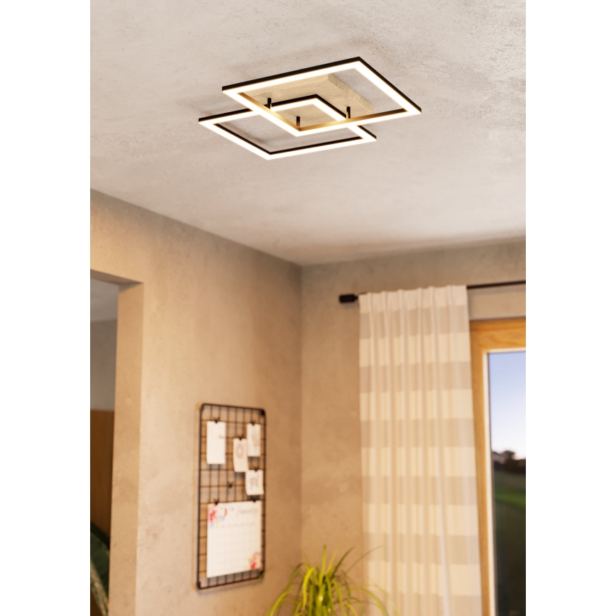 Eglo - Plafonnier à intensité variable 4xLED/32W/230V 2700-6500K marron/noir