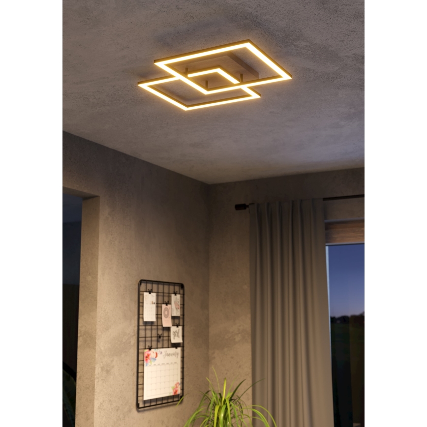Eglo - Plafonnier à intensité variable 4xLED/32W/230V 2700-6500K marron/noir