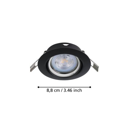 Eglo - LOT 3x Spot encastrable 1xGU10/4W/230V noir