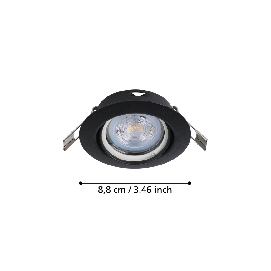 Eglo - LOT 3x Spot encastrable 1xGU10/4W/230V noir