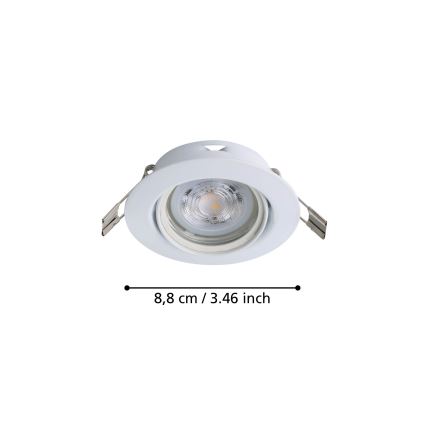 Eglo - LOT 3x Spot encastrable 1xGU10/4W/230V blanc