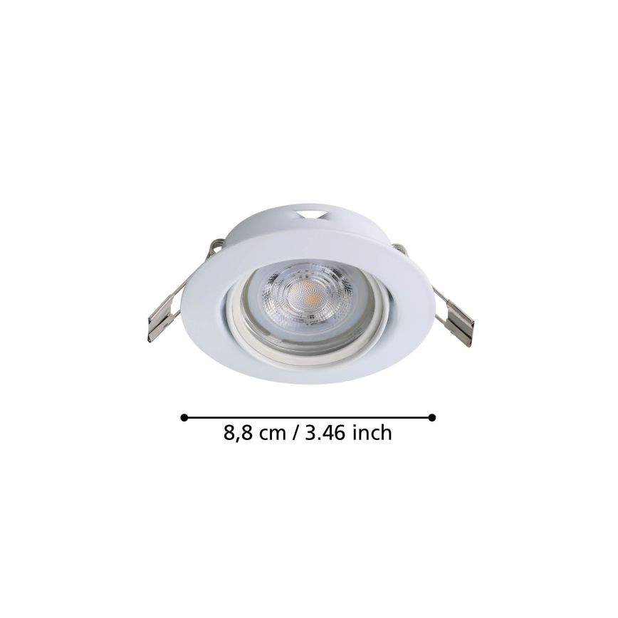 Eglo - LOT 3x Spot encastrable 1xGU10/4W/230V blanc