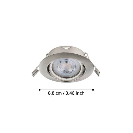 Eglo - LOT 3x Spot encastrable 1xGU10/4W/230V chrome mat