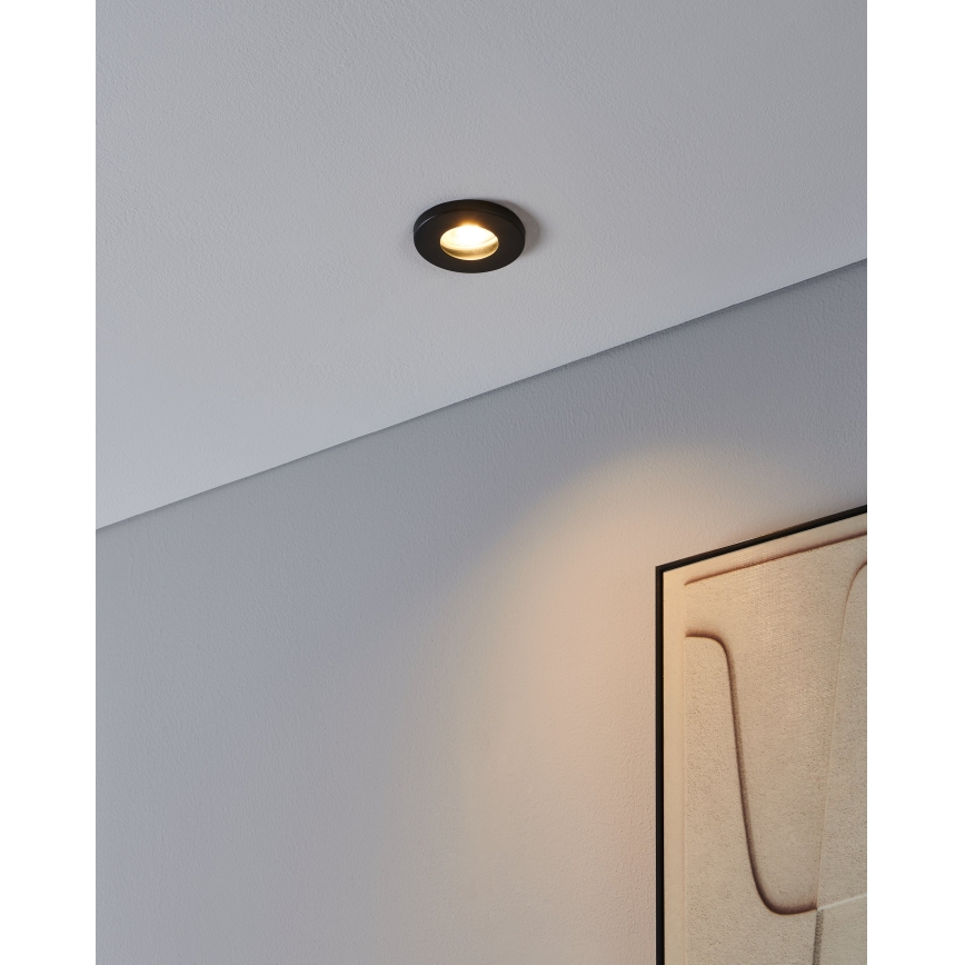 Eglo - LOT 3xLED Spot encastrable salle de bain 1xGU10/4W/230V IP44 noir