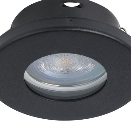 Eglo - LOT 3xLED Spot encastrable salle de bain 1xGU10/4W/230V IP44 noir