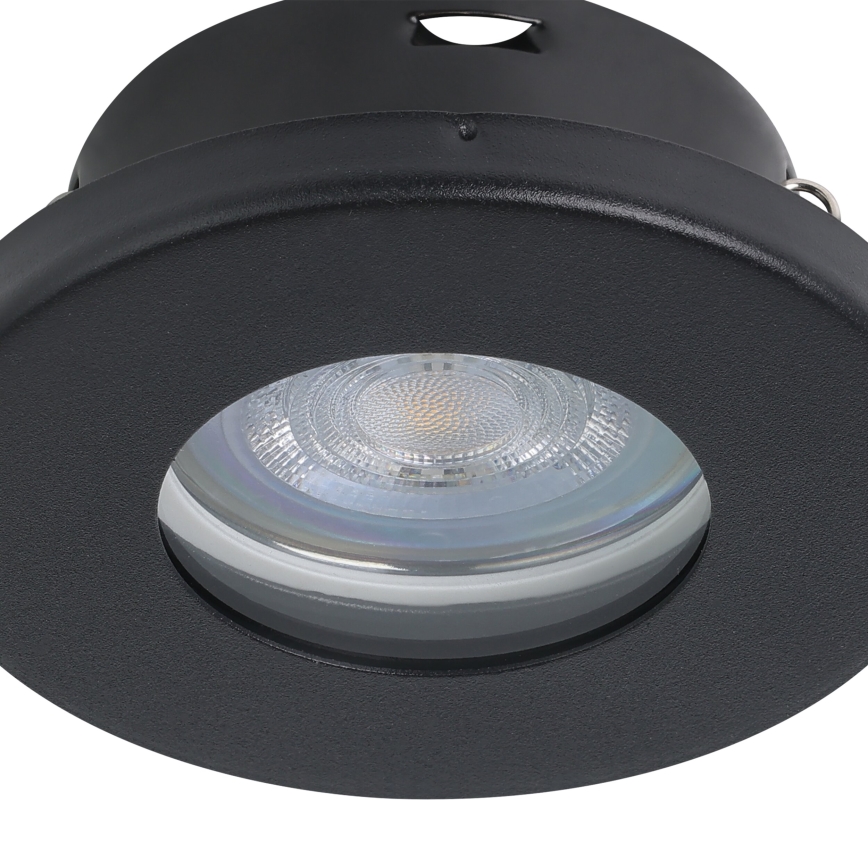 Eglo - LOT 3xLED Spot encastrable salle de bain 1xGU10/4W/230V IP44 noir