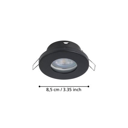 Eglo - LOT 3xLED Spot encastrable salle de bain 1xGU10/4W/230V IP44 noir