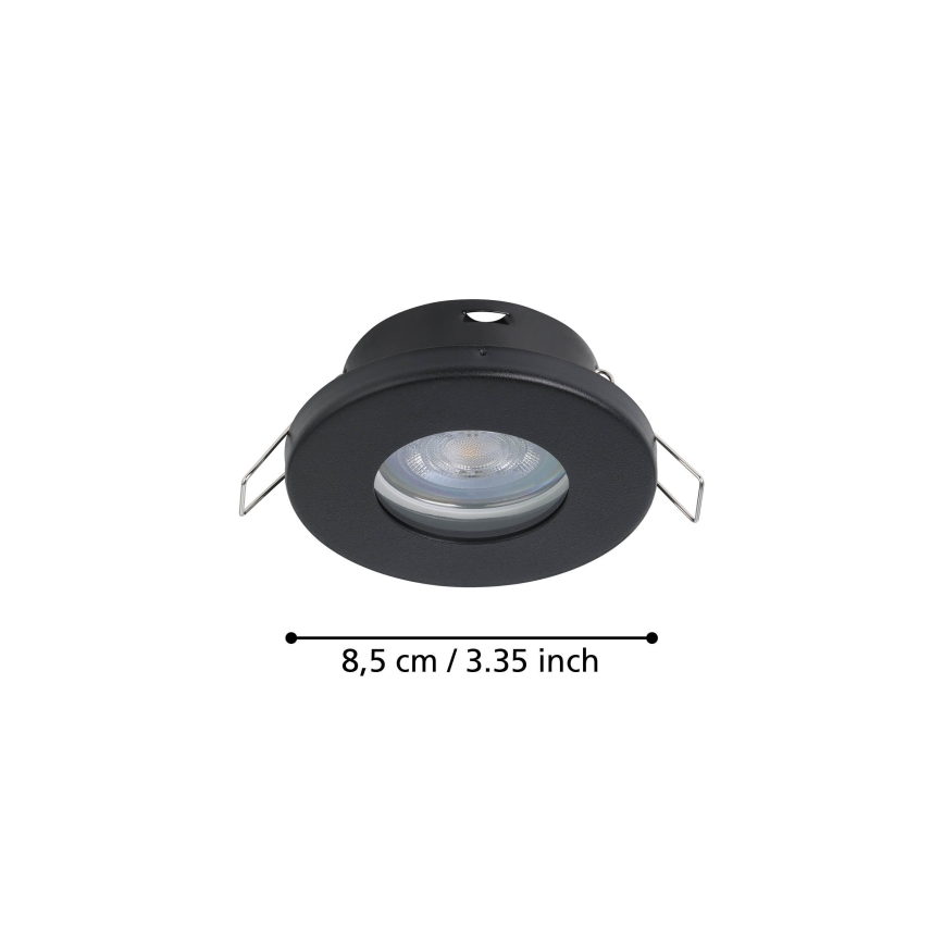 Eglo - LOT 3xLED Spot encastrable salle de bain 1xGU10/4W/230V IP44 noir
