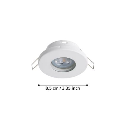 Eglo - LOT 3xLED Spot encastrable salle de bain 1xGU10/4W/230V IP44 blanc