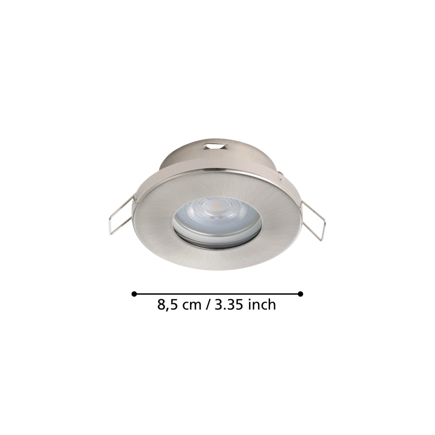 Eglo - LOT 3xLED Spot encastrable salle de bain 1xGU10/4W/230V IP44 chrome mat