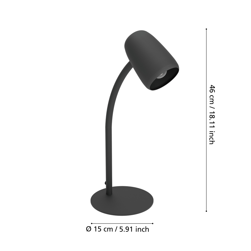 Eglo - Lampe de table 1xE14/18W/230V noire