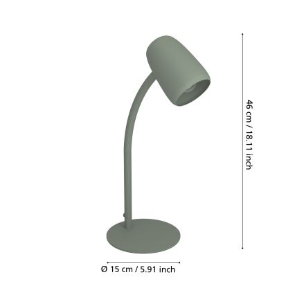Eglo - Lampe de table 1xE14/18W/230V verte