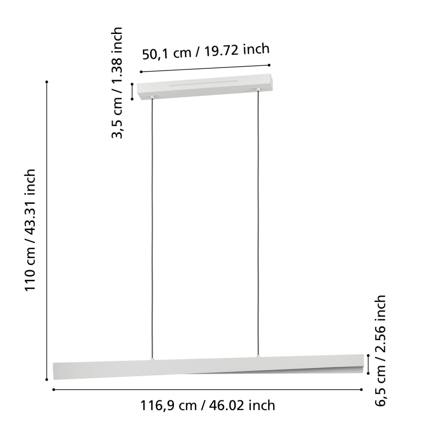 Eglo - Suspension LED RGBW dimmable sur câble LED/19W/230V 2700-6500K gris