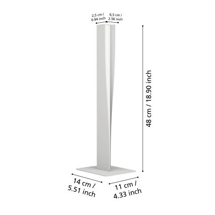 Eglo - Lampe de table LED RGBW dimmable LED/9W/230V 2700-6500K grise
