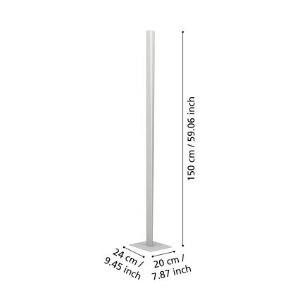 Eglo - Lampadaire dimmable LED RGBW, LED/10,5W/230V + LED/15,2W, gris
