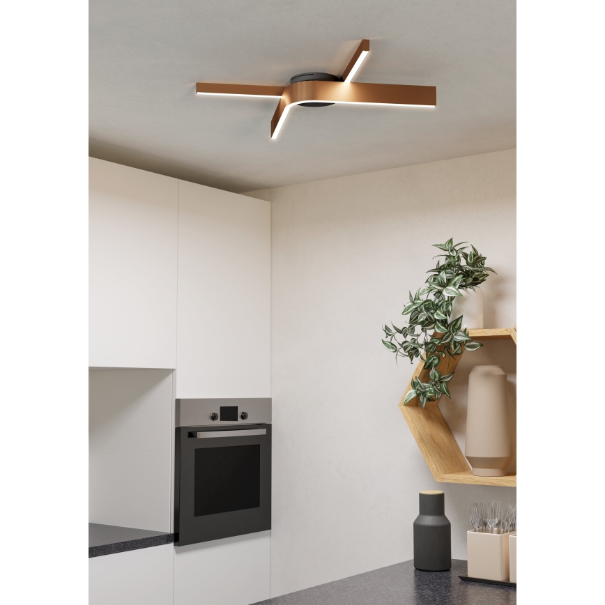 Eglo - Plafonnier LED RGBW dimmable 2xLED/18W/230V 2700-6500K cuivré/noir