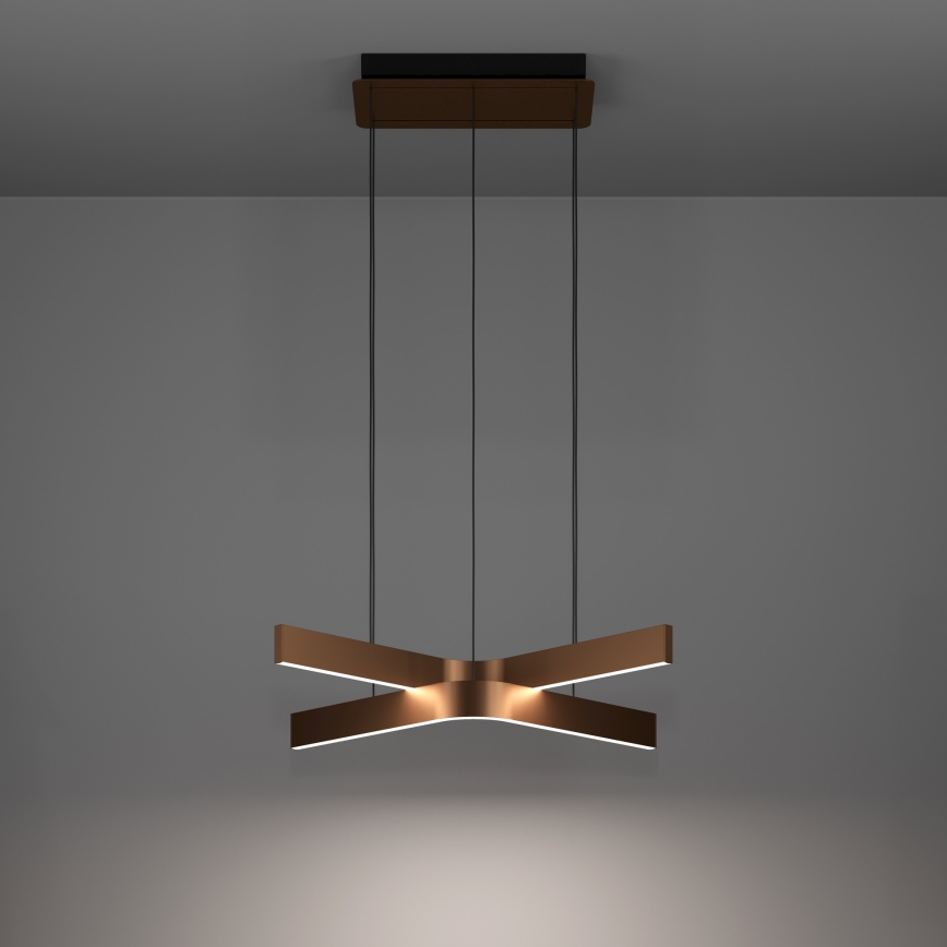 Eglo - Suspension LED RGBW dimmable sur câble 2xLED/18W/230V cuivré/noir