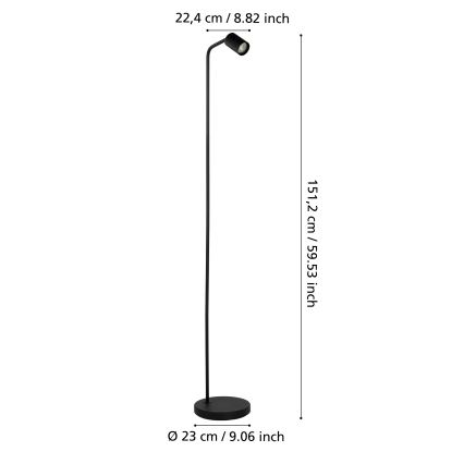 Eglo - Lampadaire 1xGU10/5W/230V noir
